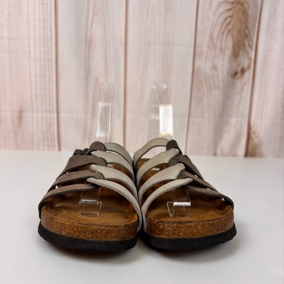 Naot Leather Multi-Strap Lining Sandals Cork Footbed Comfort Shoes Gray Silver 5 - Picture 6 of 14